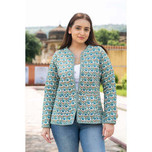 Handmade Reversible <b>Quilted</b> <b>Jacket</b> Cotton Varsity Style Floral <b>Pattern</b> Winter Autumn Spring Outerwear XL Suede Leather Nylon - Product Image 4