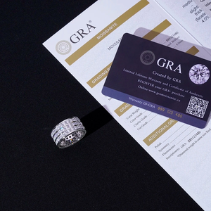 Bijoux de mode Hip Hop, bagues d'éternité en forme de cœur, plaquées or 14 carats, argent sterling 925, bague en diamant moissanite pour homme, mariage - Product Image 6