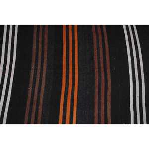 Tapis Kilim turc 3,1x11 pi (93x335 cm), tapis vintage en laine noire style sud-ouest - Product Image 4