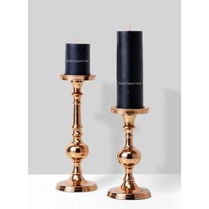 Portavelas de pilar de Metal con acabado de oro rosa de gran calidad para el hogar y la boda, iluminación de mesa, decoración, pilar de vela - Product Image 2