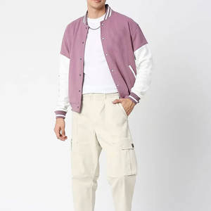 High Quality Custom Design Men's Varsity Jacket Stand Collar Canvas <b>Fabric</b> Customizable Colors Sizes Breathable Eco-Friendly - Product Image 5