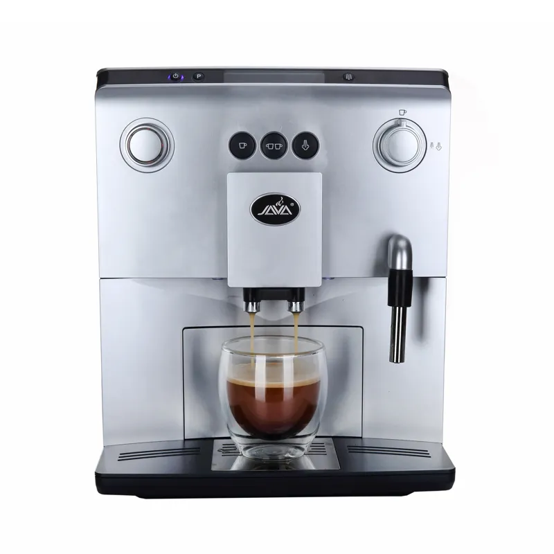 ماكينة القهوة طويلة الآلية الكهربائية الكاملة للاستخدام المنزلي للبيع بالجملة من حبوب القهوة إلى فنجان الكابتشينو واللبن