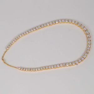 Collar de tenis de oro amarillo de 14kt para mujer VVS Clarity Diamond con moissanita para compromiso de boda o regalo - Product Image 5