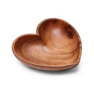 Bol à salade en forme de cœur en bois d'acacia, de service alimentaire, idéal comme cadeau de mariage, pour la maison, l'hôtel et le Restaurant - Product Image 1