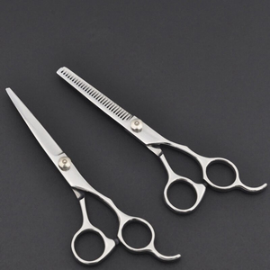 Venta al por mayor profesional Traceless dientes tijeras planas conjunto de platino estilista peluquero de herramientas de acero inoxidable para el cabello - Product Image 3
