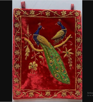 Zari luxe brodé à la main bijou tenture murale tapis résine tissu écologique décor à la maison auto-adhésif Installation Rectangle