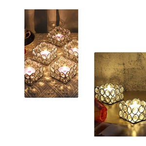 Crystal Beads <b>Candle</b> Holder <b>Square</b> Shape Table Decoration Hot Selling Wedding Event Candlestick Holder Elegant Design - Product Image 4