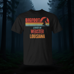 T-shirt promotionnel premium « Observation de Bigfoot dans le comté de Webster, Louisiane » - Product Image 3