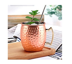 Tazas de mula de cobre sólido hechas a mano de India, tazas de cerveza de jengibre grabadas con logotipo personalizado, taza de mula de Metal - Product Image 2