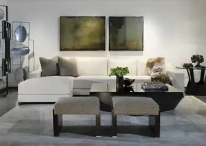 Sofa ruang tamu bentuk U multi orang, sofa empuk modern kualitas tinggi sudut rumah tangga disesuaikan