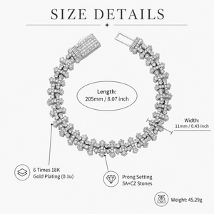 Bracelet Hip Hop 11 mm avec croix, entièrement pavé de micro-zircons, chaîne croix pour hommes et femmes, à porter au quotidien - Product Image 2