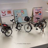 Métal Vintage de haute qualité pour vélo pousse-pousse panier ensemble Miniature finition Antique imprimé UV modèles mobiles polis fabriqués