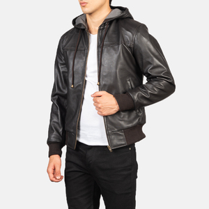 Men's New Fashion Casual Wear Leather <b>Jacket</b> Solid Color Comfortable Streetwear with Front Logo - Product Image 6
