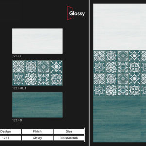 Carreaux muraux en céramique modernes 300x600mm pour salle de bain et cuisine, finition brillante, mate, effet sucre, design mural intérieur luxueux - Product Image 1