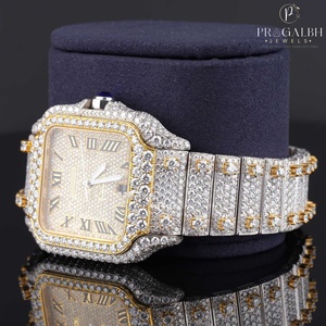 Elegante reloj automático con números romanos de estilo suizo Moissanite Reloj de lujo con diseño clásico y brillo atemporal - Product Image 3