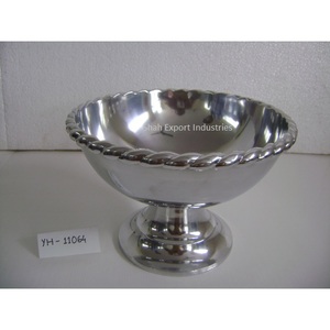 Cuenco decorativo de mesa de forma redonda para servir alimentos con Base plateada para el hogar y el restaurante - Product Image 2