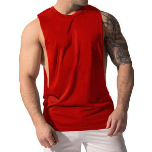 Camiseta sin mangas con estampado personalizado para hombre, ropa de calle informal de punto para gimnasio, entrenamiento, Fitness, diseño en blanco, camiseta sin mangas ajustada - Product Image 1