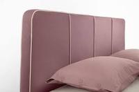 Lit double de luxe au design moderne et élégant, tête de lit capitonnée, coffre de rangement, housse amovible, 100% fabriqué en Italie, tissu VF