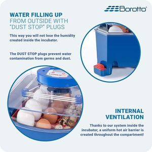 Lumia 16 Incubadora de huevos Azul Hecho en Italia Controlador de incubadora de torneado de huevos Manual Incubadora de huevos Temperatura modificable - Product Image 5