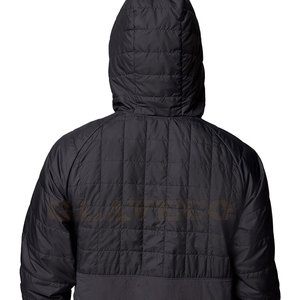 High Street Waterproof Hooded Windbreaker <b>Jacket</b> with Front Logo Solid Color Winter Casual Wear - Product Image 6