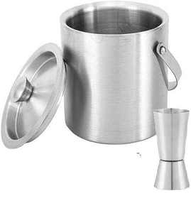 Seau à glace haut de gamme avec couvercle et poignée pour hôtel, bar à domicile, décoration, grand seau à glace, design martelé, seau à glace en acier inoxydable - Product Image 1