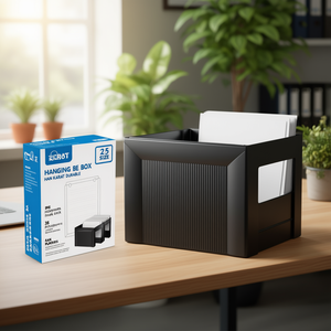 Caja archivadora colgante tamaño A4, 35 ranuras, poliestireno, negro, HAN KARAT, duradera - Product Image 3