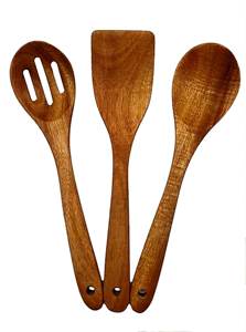 Couverts à salade en bois de manguier tressé Couverts à salade en bois de manguier Lot de 2 Couverts à salade en bois Couverts à la main KETCHENWAR UNIQUE - Product Image 3