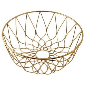 <b>Round</b> Gold Plating Wire <b>Basket</b> Hot Selling Heavy Storage <b>Round</b> Shaped Gold Powder Coated Storage and Laundry <b>Basket</b> - Product Image 1