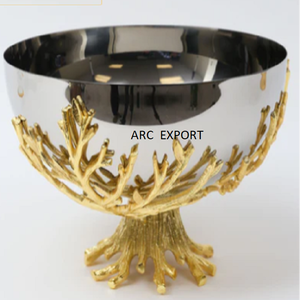 Bol de dates de Style de décoration de maison Standard avec bol de luxe mignon blanc support de concepteur de feuille d'arbre d'or pour les bols de service de cuisine - Product Image 6