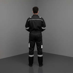 Nuevo Overol de Seguridad Reflectante de Alta Visibilidad ANSI Clase 2 con Cintas Reflectantes, Luces LED Intermitentes, Bolsillos Personalizados y Color Sólido para Hombre - Product Image 5