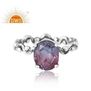 New Trending Design 925 Sterling Silver Natural Bio Alexandrite Doublet <b>Quartz</b> CZ Gemstone <b>Ring</b> for Certified Wedding Party - Product Image 3