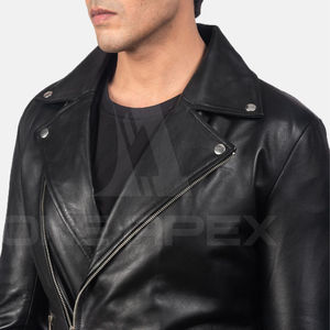 Chaqueta de cuero genuino para hombre de la mejor calidad para otoño e invierno, estilo callejero, teñido liso con servicio OEM, chaqueta de cuero para hombre - Product Image 6