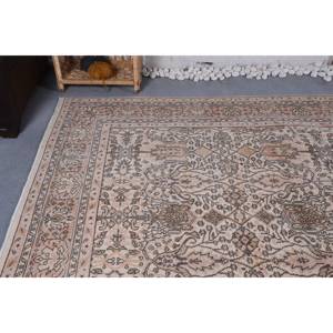 Alfombra turca Vintage Beige clásica de 6,7x9,7 pies, alfombra de felpa hecha a mano, Material de lana, diseño de retazos, pasillo Rectangular de látex, nuevo - Product Image 5