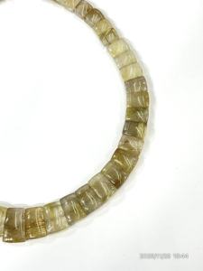 สร้อยคอช็อคเกอร์ทรงเหลี่ยมหรูหราทันสมัย ทำจากควอตซ์รูไทล์สีทองธรรมชาติ เกรด AAA ความยาว 18 นิ้ว - Product Image 5