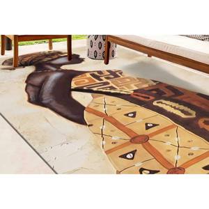 Tapis imprimé avec motif ethnique féminin, antidérapant, imprimé 3D moderne, tapis fin non tissé - Product Image 3