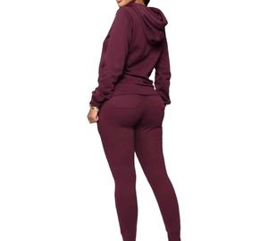 Conjunto Deportivo de Invierno para Mujer, con Capucha, Informal, de Poliéster Grueso, Estampado, Tallas Grandes, Colores y Logotipos Personalizados, Diseño Reversible - Product Image 6