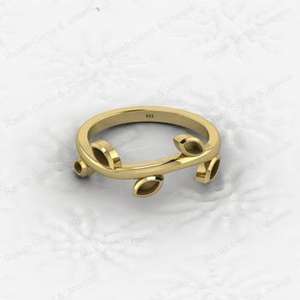 High Quality 925 Sterling Silver Marquise Leaf Design Semi Mount <b>Ring</b> 2x4mm <b>Blank</b> Setting 18K/22k Gold Custom Plating Jewelry - Product Image 1