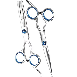 Tijeras de peluquería profesionales de acero inoxidable al por mayor, tijeras de peluquero de hoja recta para cortar y adelgazar - Product Image 2