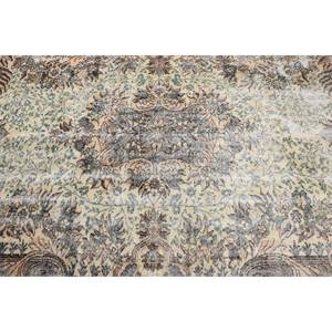 Tapis turc vintage en laine beige brun classique 5,3 x 7 pieds, écologique, poil moyen, motif patchwork, support en latex, utilisation en salle à manger - Product Image 5