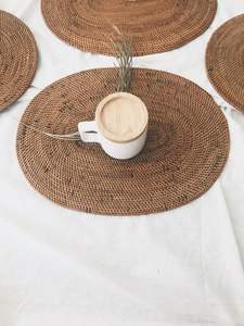 Natural Woven Oval Rattan <b>Placemats</b> for <b>Dining</b> <b>Table</b> <b>Table</b> Decor Christmas Ratan <b>Placemats</b> OEM <b>Placemats</b> From Vietnam - Product Image 3