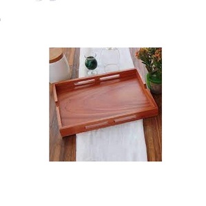 Luxueux professionnel sculpté à la main nouveau plateau de service en bois de meilleure qualité conçu pour le service des aliments avec poignées - Product Image 5