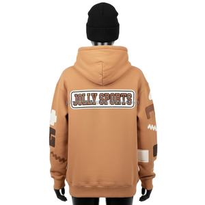 Sweat à capuche pour femme en polaire 320 GSM, couleur marron, avec broderie de patch et logo personnalisé, vêtements d'hiver, basiques pour femmes - Product Image 2