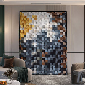 Nordique Hôtel De Luxe Villa Bois Naturel Art Moderne Abstrait Encadré Nature Morte <span class=keywords><strong>Peinture</strong></span> pour <span class=keywords><strong>Chambre</strong></span> Enregistrement En Direct Streaming - Product Image 4