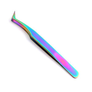 Pince à cils en titane colorée en forme de L, en acier métallique, pour pédicure et extensions de cils, pour femmes et hommes - Product Image 4