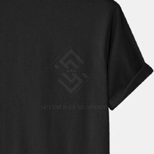 T-shirts pour hommes respirants, écologiques, à séchage rapide, faible MOQ, logo personnalisé, design uni, 220 grammes polyester/coton, vente en gros - Product Image 3
