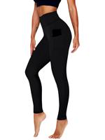 Cómodas mallas estirables de cintura alta para mujer para Fitness Yoga Uso diario Pantalones sólidos de moda con decoración de agujeros