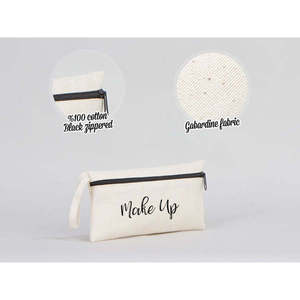 Estuche de Lápices Personalizado de Algodón Blanco con Cierre, 8x4, Portátil, para la Escuela y Cosméticos - Product Image 3