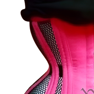 Corsé de entrenamiento de cintura bajo el busto, extremadamente moldeador, de satén rosa intenso con malla transpirable - Product Image 4