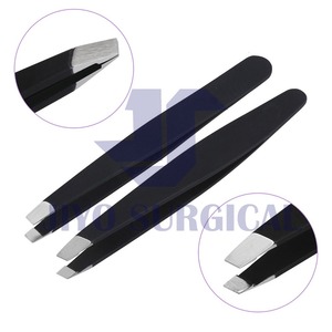 Juego profesional de 4 pinzas para pestañas de acero inoxidable con punta puntiaguda, herramientas de belleza para depilación de cejas, Etiqueta Privada - Product Image 4