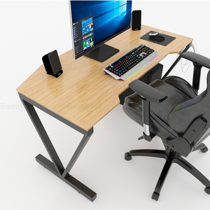 GBamboo GB38010-V-Shaped Leg Gaming <b>Desk</b> 70x140cm Wooden and Plastic Material MDF Melamine Surface <b>Extendable</b> Computer <b>Desk</b> - Product Image 3